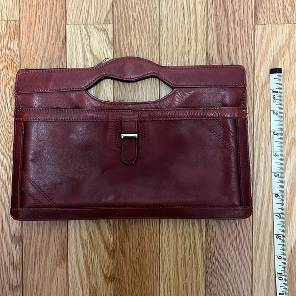 Oxblood Leather Handle Clutch - Picture 4 of 8